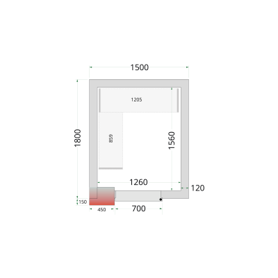Panely ke stavebnicovým boxům 120 mm CR 150x180x220 | TEFCOLD | 44142