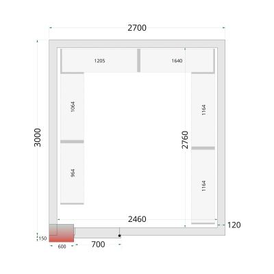 Panely ke stavebnicovým boxům 80 mm CR 270x300x220 | TEFCOLD | 44095