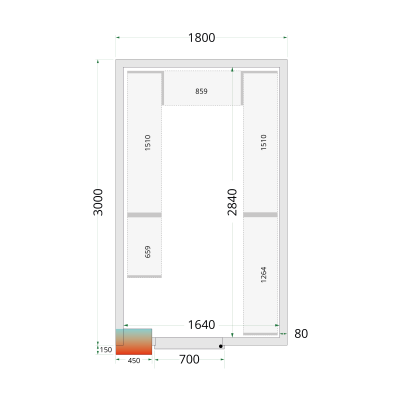 Panely ke stavebnicovým boxům 80 mm CR 180x300x220 | TEFCOLD | 44080