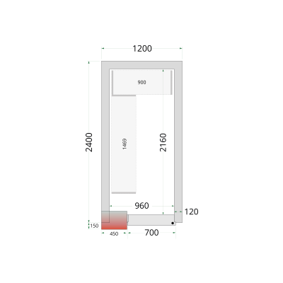Panely ke stavebnicovým boxům 120 mm CR 120x240x220 | TEFCOLD | 44138