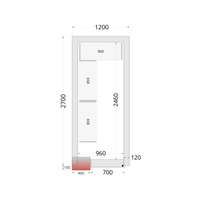 Panely ke stavebnicovým boxům 120 mm CR 120x270x220 | TEFCOLD | 44139