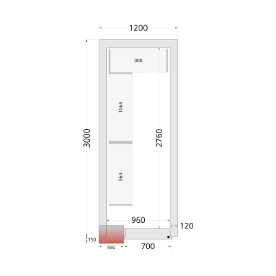 Panely ke stavebnicovým boxům 120 mm CR 120x300x220 | TEFCOLD | 44140