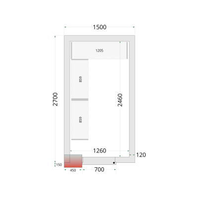 Panely ke stavebnicovým boxům 120 mm CR 150x270x220 | TEFCOLD | 44145