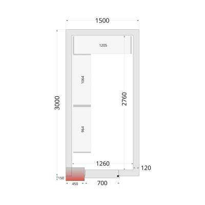 Panely ke stavebnicovým boxům 120 mm CR 150x300x220 | TEFCOLD | 44146
