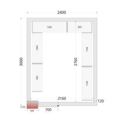 Panely ke stavebnicovým boxům 120 mm CR 240x300x220 | TEFCOLD | 44158