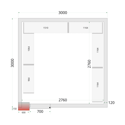 Panely ke stavebnicovým boxům 120 mm CR 300x300x220 | TEFCOLD | 44161