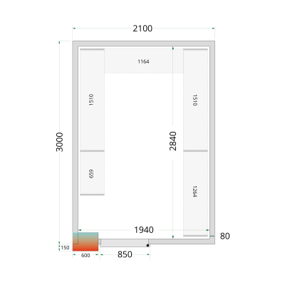 Panely ke stavebnicovým boxům 80 mm CR 210x300x220 WD | TEFCOLD | 51052
