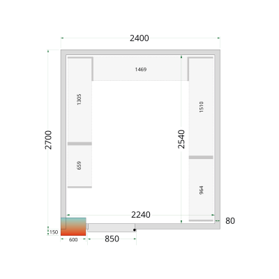 Panely ke stavebnicovým boxům 80 mm CR 240x270x220 WD | TEFCOLD | 51053