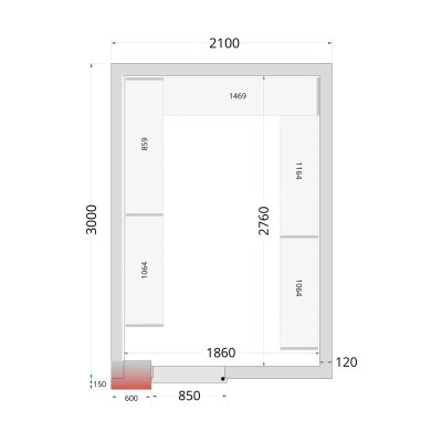 Panely ke stavebnicovým boxům 120 mm CR 210x300x220 WD | TEFCOLD | 51054