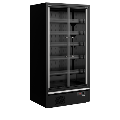 Chladicí vitrína přístěnná, kř. dveře Galaxy+ GP10FGD Maxi Black | TEFCOLD | 48092