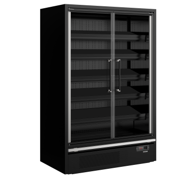 Chladicí vitrína přístěnná, kř. dveře Galaxy+ GP14FGD Maxi Black | TEFCOLD | 48099