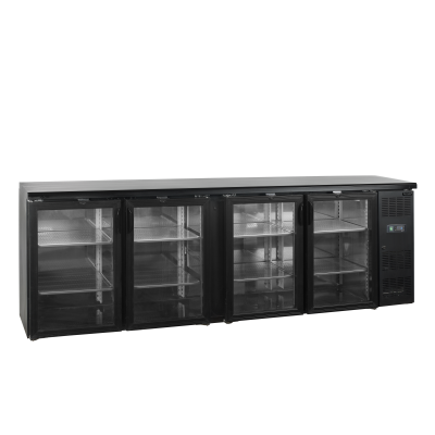 TEFCOLD 15857 | CBC 410 G Černý minibar se čtyřmi prosklenými křídlovými dveřmi | Serrco by