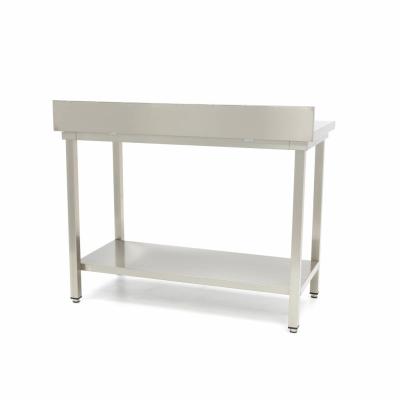 MAXIMA 09364045 | Nerezový stůl se zadní deskou - 200 x 70 cm - nastavitelná výška