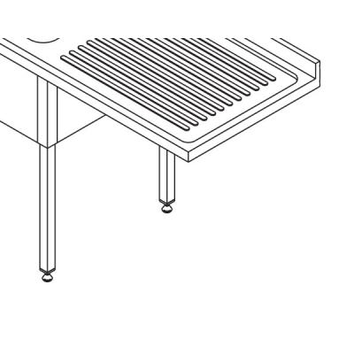 MAXIMA 09394003 | Stůl na mytí nádobí s dřezem - 200 x 70 cm - levý