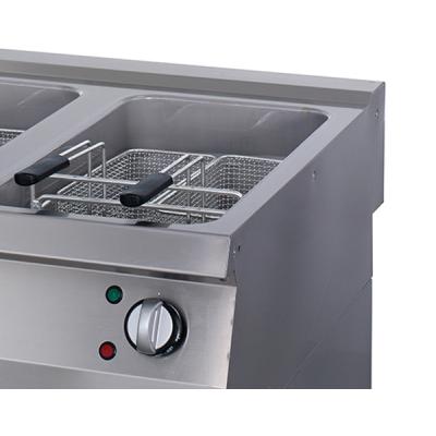 MAXIMA 09398608 | Fritéza Premium - 2 x 22 l - elektrická - dvojitá - s vypouštěcím kohoutkem - hloubka 90 cm