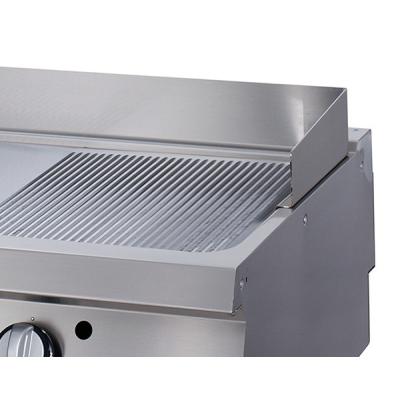 MAXIMA 09398572 | Grilovací pánev Premium 1/2 s drážkami chrom - plynová - dvojitá jednotka - hloubka 90 cm