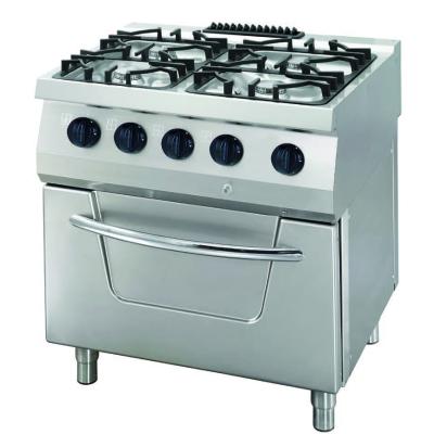 MAXIMA 09396102 | Heavy Duty sporák – 4 hořáky – dvojitá jednotka – hloubka 70 cm – 31 kW – plyn včetně trouby