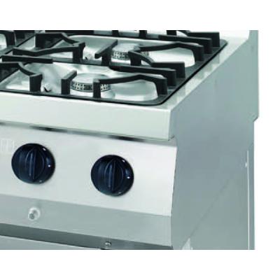 MAXIMA 09396102 | Heavy Duty sporák – 4 hořáky – dvojitá jednotka – hloubka 70 cm – 31 kW – plyn včetně trouby