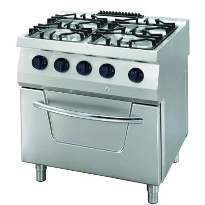 MAXIMA 09396114 | Heavy Duty sporák – 4 hořáky – dvojitá jednotka – hloubka 70 cm – 33 kW – plyn včetně elektrické troub