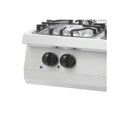 MAXIMA 09396103 | Heavy Duty sporák – 4 hořáky – dvojitá jednotka – hloubka 70 cm – 24 kW – plyn