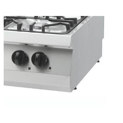 MAXIMA 09396119 | Heavy Duty sporák – 4 hořáky – dvojitá jednotka – hloubka 70 cm – 30 kW – plyn