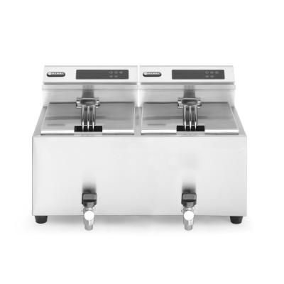 HENDI 207376 | Fritéza Profi Line digitální s výpustí - 2x 8 l