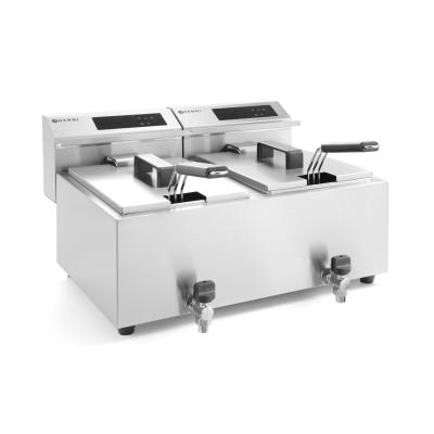 HENDI 207376 | Fritéza Profi Line digitální s výpustí - 2x 8 l