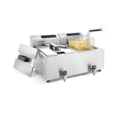 HENDI 207376 | Fritéza Profi Line digitální s výpustí - 2x 8 l