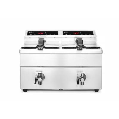 HENDI 215029 | Indukční fritéza s výpustí - 2 x 8 l