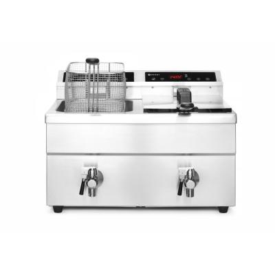 HENDI 215029 | Indukční fritéza s výpustí - 2 x 8 l
