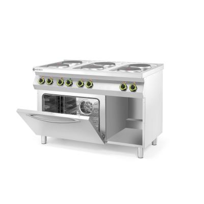 HENDI 226247 | Elektrický vařič Kitchen Line – 6 plotýnek s konvektomatem GN 1/1, HENDI, Kitchen Line HENDI