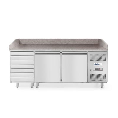 ARKTIC 232842 | Dvoudveřový chlazený pizza stůl se 7 zásuvkami a žulovou pracovní deskou, Arktic, 250L