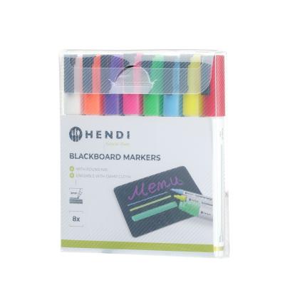 HENDI 664278 | Fixy na tabuli 3 mm, HENDI, 1x bílý, 1x červený, 1x modrý, 1x zelený, 1x žlutý, 1x fialový, 1x oranžový a
