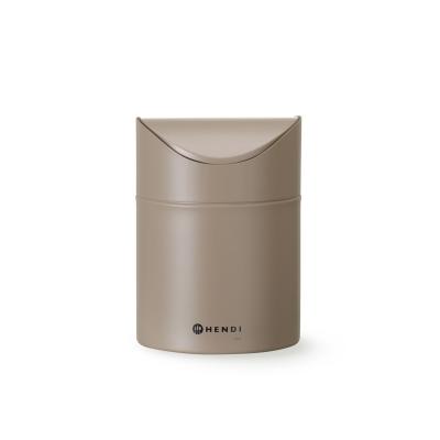 HENDI 440797 | Odpadkový koš na stolek s otočným krytem, HENDI, 1, 2L, Béžová, ⌀120x(H)165mm