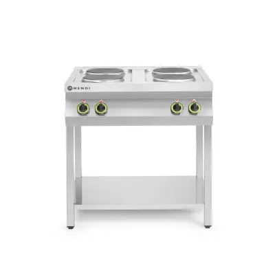 Elektrický vařič Kitchen Line - 4 plotýnky s otevřenou podstavou, HENDI, Kitchen Line, 400V/10400W, 800x700x(H)900mm | 226223