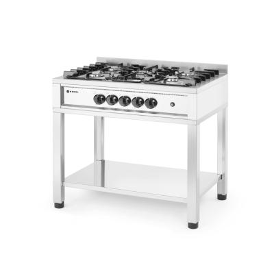 HENDI 225806 | Plynový sporák - 5 hořáků, otevřený rám, HENDI, Kitchen Line, 14, 3kW