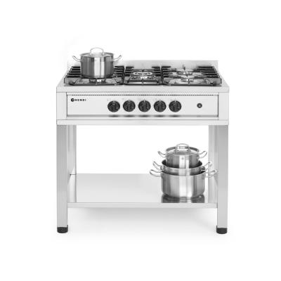 HENDI 225806 | Plynový sporák - 5 hořáků, otevřený rám, HENDI, Kitchen Line, 14, 3kW