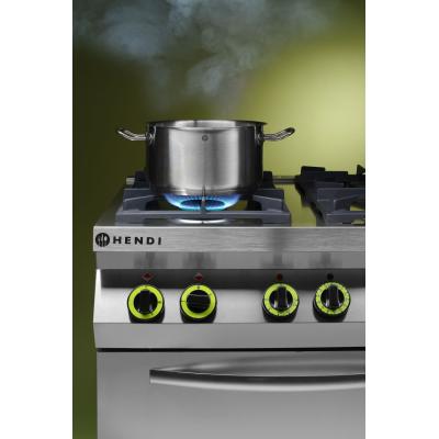 HENDI 225882 | Plynový sporák se 4 hořáky a konvektomatem GN 1/1, HENDI, Kitchen Line, 19kW