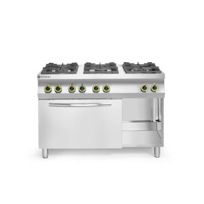 HENDI 225899 | Plynový sporák Kitchen Line 6 hořáků s konvektomatem GN 1/1, HENDI, Kitchen Line, 28, 5kW HENDI