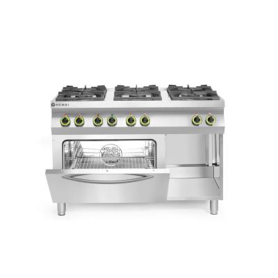 HENDI 225899 | Plynový sporák Kitchen Line 6 hořáků s konvektomatem GN 1/1, HENDI, Kitchen Line, 28, 5kW