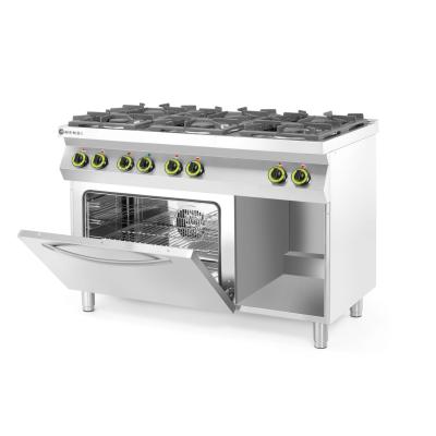 HENDI 225899 | Plynový sporák Kitchen Line 6 hořáků s konvektomatem GN 1/1, HENDI, Kitchen Line, 28, 5kW HENDI