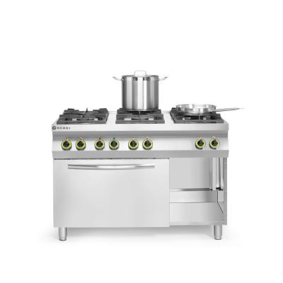 HENDI 225899 | Plynový sporák Kitchen Line 6 hořáků s konvektomatem GN 1/1, HENDI, Kitchen Line, 28, 5kW