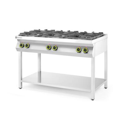 HENDI 226094 | Plynový sporák s otevřeným stojanem na 6 hořáků, HENDI, Kitchen Line, 28, 5kW