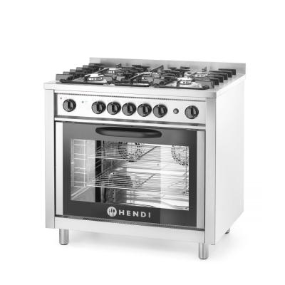 HENDI 225707 | Plynový sporák - 5 hořáků s elektrickou troubou, HENDI, Kitchen Line, Stříbrná, 14, 3kW HENDI
