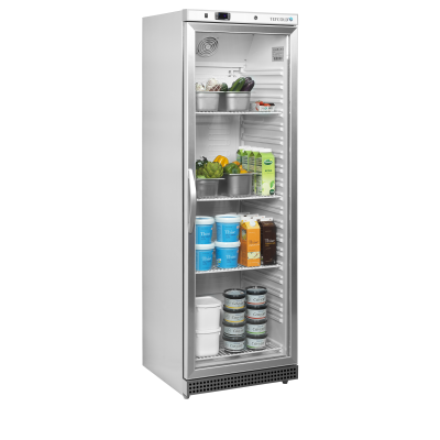 TEFCOLD 33853 | Chladicí skříň prosklené dveře, nerez opláštění | UR 400 SG