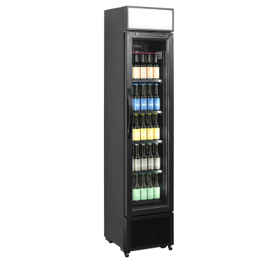 TEFCOLD 34077 | Chladicí skříň prosklené dveře | FSC 175H Black