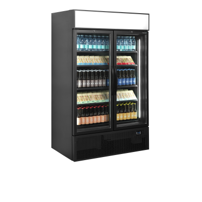 TEFCOLD 34756 | Chladicí skříň s LED reklamním panelem | FSC1200H BLACK