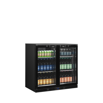 TEFCOLD 44726 | Minibar prosklené křídlové dveře, černá | DB201H