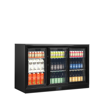 TEFCOLD 45364 | Minibar prosklené posuvné dveře, černá | DB301S-3