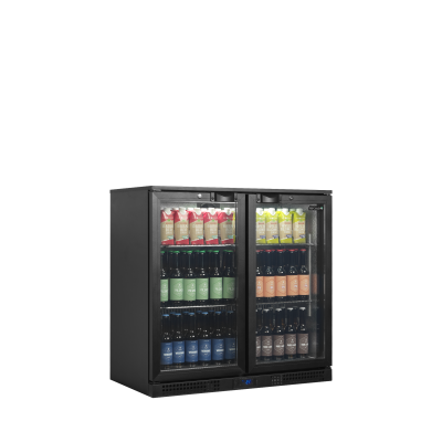 TEFCOLD 45470 | Minibar prosklené křídlové dveře, černá | BA21H